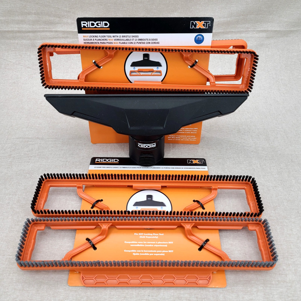 RIDGID 2-1/2" NXT Max Locking Floor Tool for Wet Dry Shop Vac with Dual Bristle